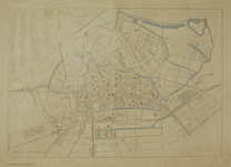 214413 Kaart van het uitbreidingsplan van de stad Utrecht; met weergave van het bestaande stratenplan, wegen, ...